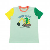 Летен комплект "Digger-saurus" в млечна мента 2