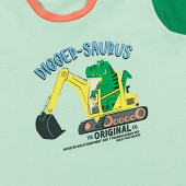 Летен комплект "Digger-saurus" в млечна мента 4