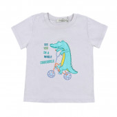 Бебешки комплет с шапка "Crocodile" в сиво и синьо 2