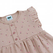 Лятна рипсена рокля в бежово 3