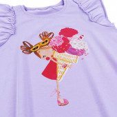 Лятна рокля с чантичка "Ice cream" в лилаво 4