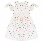 Лятна рокля с голи рамене в екрю 2