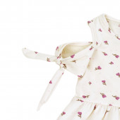 Лятна рокля с голи рамене в екрю 3