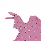 Лятна рокля с голи рамене в пепел от рози 3