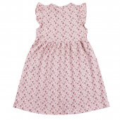 Лятна рокля с мече в опушено розово 2