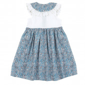 Лятна рокля с шапка в синьо 2