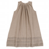Лятна рокля в цвят пясъчен лен 3