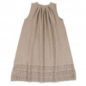 Лятна рокля в цвят пясъчен лен 4