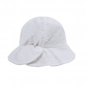Лятна шапка с бродерия в бяло UV 30+ 2