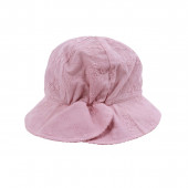 Лятна шапка с бродерия в опушено розово UV 30+ 2