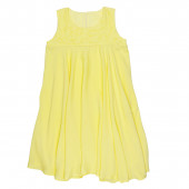 Лятна трикотажна рокля в жълто 3