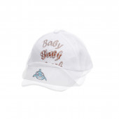 Детска лятна шапка "Baby shark" в бяло 2