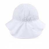 Бяла лятна шапка с удължена периферия UV 30+ 2