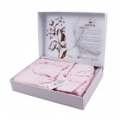 Луксозен памучен комплект за изписване в розово плетиво 3