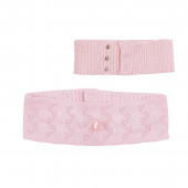 Луксозен памучен комплект за изписване в розово плетиво 17