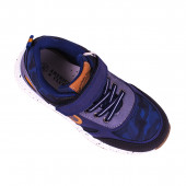 Спортни олекотени обувки за момчета в син камуфлаж и напръскан ефект 2
