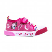 Детски текстилни обувки за момичета в розово и бяло 2