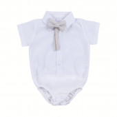 Официален бебешки комплект с гащеризон в бежово 2