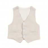 Официален бебешки комплект с гащеризон в бежово 3