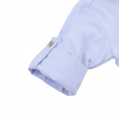 Официален комплект с папийонка в светлосиньо и бежово 5