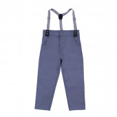 Официален комплект с папийонка и тиранти в бяло и гълъбово синьо 3