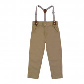 Официален комплект с папийонка и тиранти в синьо и бежово 3