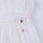 Официална рокля с лента за глава "Камелия" в бяло 4