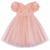 Официална детска рокля "Rose" в праскова 2