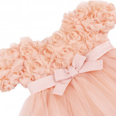 Официална детска рокля "Rose" в праскова 3