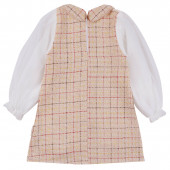 Официална рокля с ефирни ръкави в праскова 3