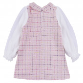 Официална рокля с ефирни ръкави в розово 3