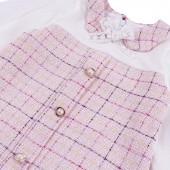 Официална рокля с ефирни ръкави в розово 4