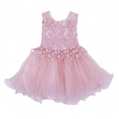 Детска официална рокля "Рени" в пастелно розово 4