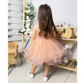 Детска официална рокля "Рени" в цвят праскова 3