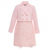 Официална рокля с 3D флорални мотиви и сако 3