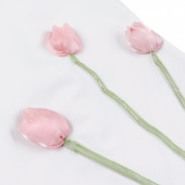 Официална детска рокля с 3D лалета и фиба  4