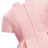 Официална детска рокля на точки с чанта 4