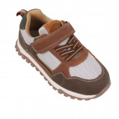 Олекотени маратонки в кафяво с релефна подметка 2