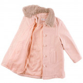 Елегантно палто за момичета в опушено розово (3 - 8 год.) 2