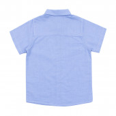 Детска памучна риза с къс ръкав в синьо 2