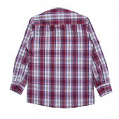 Памучна риза в червено-бежово каре 2