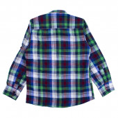 Памучна риза в синьо-зелено каре 2