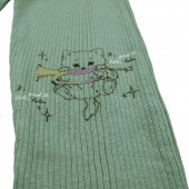 Детски клин от памучен рипс "Котенца" в зелено 2