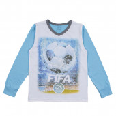 Памучна пижама за момчета "Fifa" в синьо сиво 2