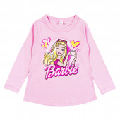 Детска памучна пижама "Барби" в розово и малина 2