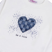 Плътна блуза "Be a nice" в екрю 3