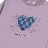 Плътна блуза "Be a nice" в пепел от рози 3