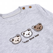 Плътна блуза "The tree bear" в сив меланж 3