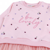 Детска плътна рокля "Be lovely" в розово 3