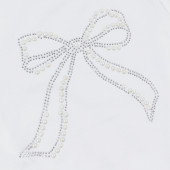 Плътна детска блуза с перли в екрю 3